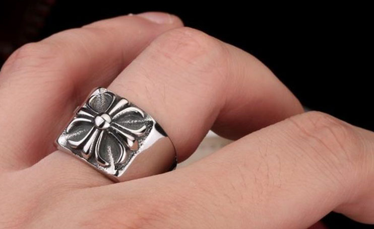 Кольцо Chrome Hearts Флер де лис сталь, чернение подарок мужчине, парню Кольцо Chrome Hearts Флер де лис сталь, чернение подарок мужчине, парню