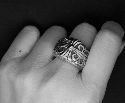 Кольцо Chrome Hearts Флер де лис сталь, чернение подарок мужчине, парню Кольцо Chrome Hearts Флер де лис сталь, чернение подарок мужчине, парню