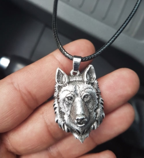  Кулон  Волк-WOLF из серебра подарок парню мужчине женщине рожденному в год собаки подарок на новый год день рождения на каждый день 23 февраля