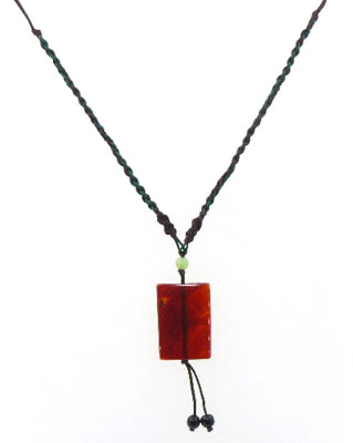  Ожерелье на шелковом шнуре с сердоликом подарок парню, мужчине, девушке, женщине