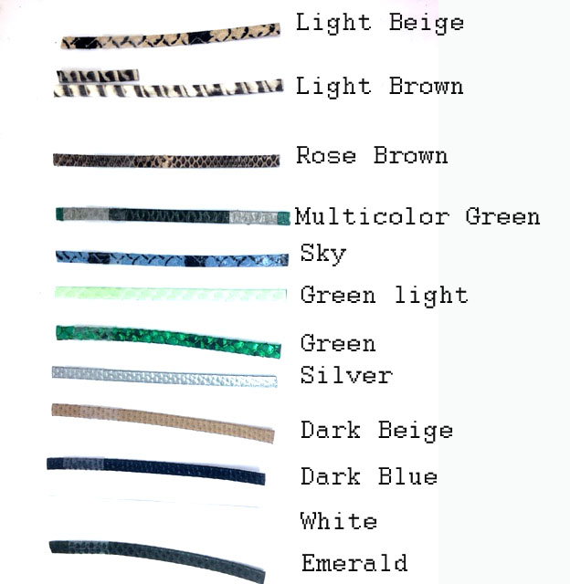 Натуральный плоский кожаный шнур шириной  5 мм из питона для изготовления браслета  высокого качества разные цвета