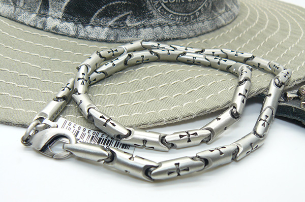  Цепочка Bico c крестом  Св. Джона из серии Links chains F261  для парня, мужчины подарок серебро, олово