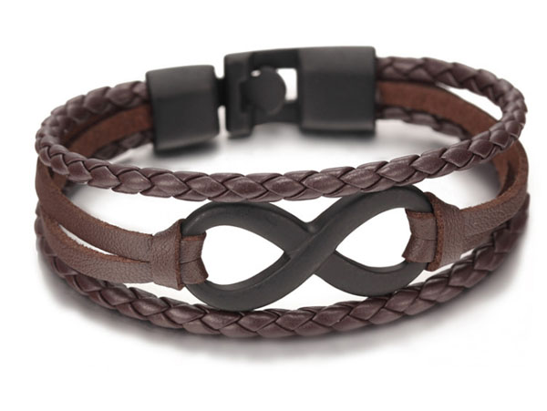 Стильный кожаный браслет с замком из стали со стальным элементом - бесконечность подарок парню, мужчине, девушке 8 марта, новый год, день рождения 23 февраля на каждый день день всех влюбленных Стильный кожаный браслет с замком из стали со стальным элементом - бесконечность подарок парню, мужчине, девушке 8 марта, новый год, день рождения 23 февраля на каждый день день всех влюбленных