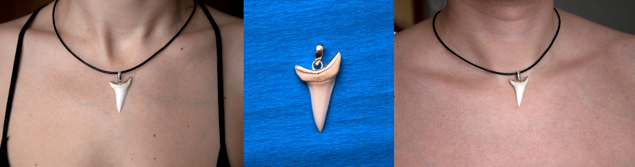  Кулон из зуба акулы Мако в серебре 