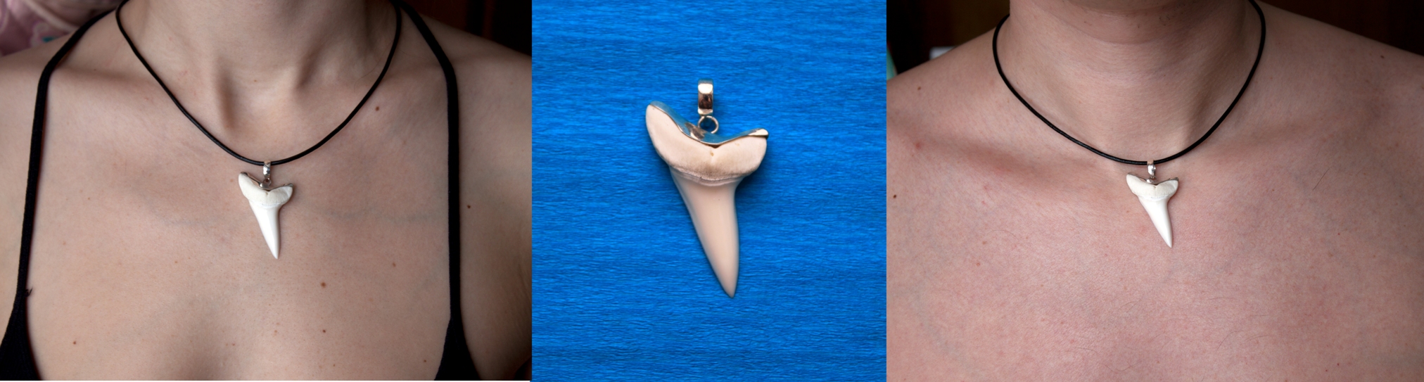  Кулон из зуба акулы Мако в серебре 