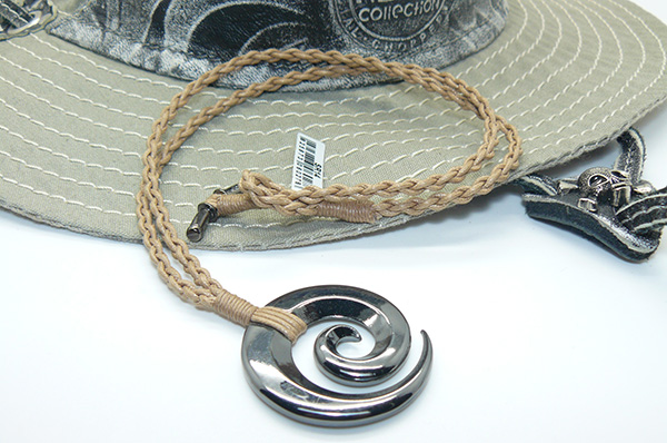  Ожерелье Bico ORITAMAE  серии Pacific  покрытие пластинами серебра плетение шнура из джута  для парня, мужчины подарок стиль Hand made ручная работа 
